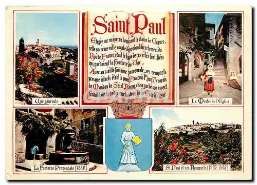 Cartes postales moderne Cote d'Azur Carrefour Mondial du Tourisme Saint Paul Une Ville Royale de l'ancienne France