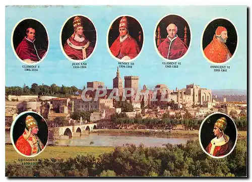 Cartes postales moderne Avignon Vaucluse Les sept Papes ayant regne en Avignon