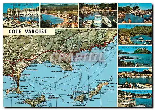 Cartes postales moderne Cote Varoise Hyeres Les Palmiers Le Lavandou La Capte Le fort de Breganso Bregancon La Londe Por