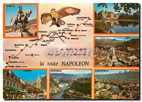 Cartes postales moderne La Route Napoleon parcouru par l'Empereur a son retour de L'Ile d'Elbe Aigle Gap