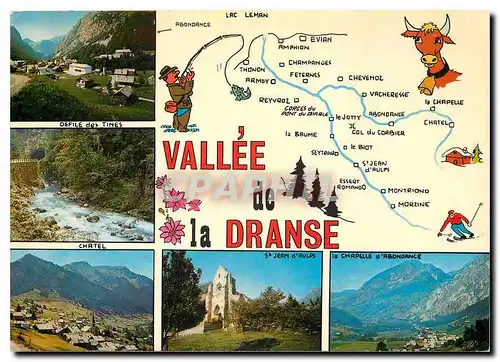 Cartes postales moderne Vallee de la Dranse Haute Savoie Peche Vache Pecheur