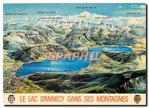 Cartes postales moderne Lac d'Annecy Haute Savoie Panorama du lac dans ses montagnes