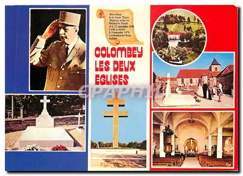 Moderne Karte Colombey les Deux Eglises Hte Marne General de Gaulle