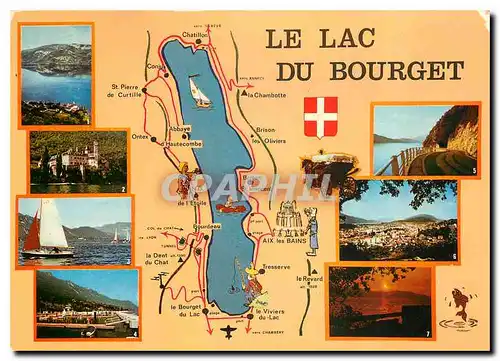 Cartes postales moderne Le Lac du Bourget Savoie L'Abbaye d'Hautecombe et la Chambotte Vue du Lac Plaisir de la Voie Le