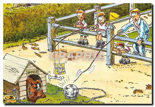 Moderne Karte Enfants Peche Pecheur Chien