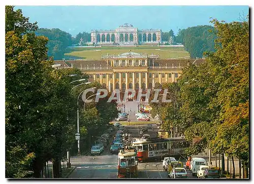 Moderne Karte Vienne Blick auf Schloss Schonbrunn und Gloriette Tramway