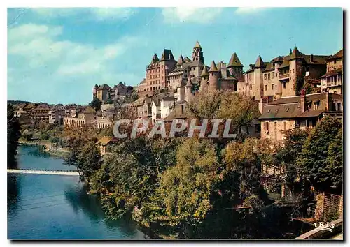 Moderne Karte La Correze Pittoresque Uzerche la perle du Limousin vue generale