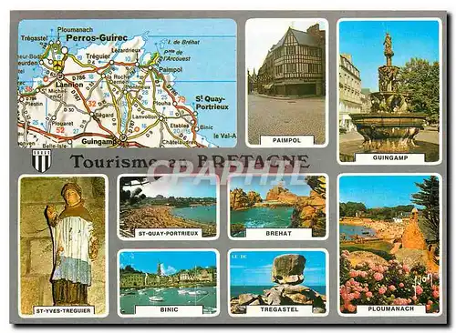 Moderne Karte Couleurs et Lumiere de France Tourisme en Bretagne dans les Cotes du Nord Paimpol Guingamp St Yv
