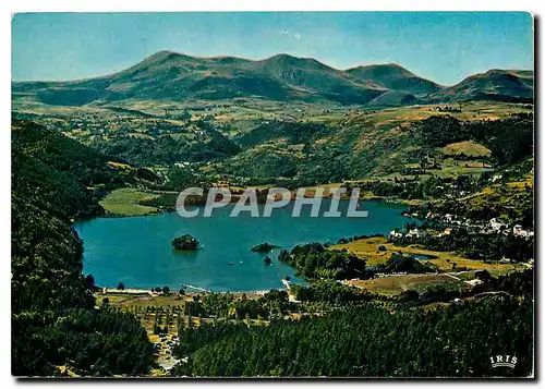 Moderne Karte L'Auvergne Lac Chambon vue prise par avion