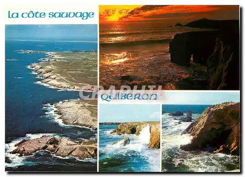 Moderne Karte Couleurs de Bretagne la Presqu'il de Quiberon la Cote Sauvage