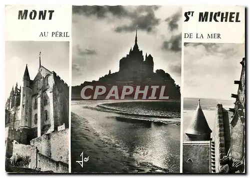 Cartes postales moderne Le Mont Saint Michel silhouette du Mont sur les greves perspective de la Merveille dentelle de p
