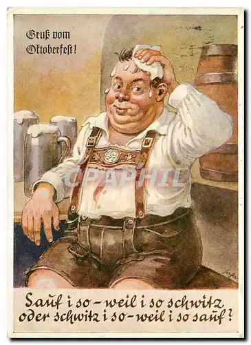 Cartes postales moderne Homme Biere