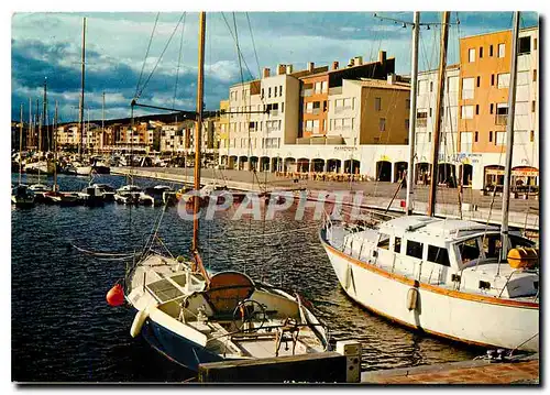 Moderne Karte Paysage du Languedoc le Cap d'Agde au premier plan le Quai d'Azur