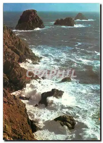 Moderne Karte La Bretagne en Couleurs Camaret Tempete de vent d'est sur les Tas de Pois