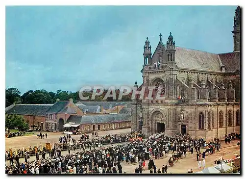 Moderne Karte La Bretagne Sainte Anne d'Auray Morbihan une partie de la BAsilique et la Sortie de la processio