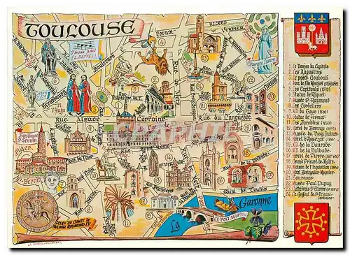 Cartes postales moderne Toulouse Ville d'art Itineraire Touristique du Vieux Toulouse