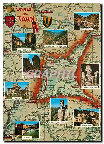 Cartes postales moderne En Parcourant les Gorges du Tarn Circuit touristique des Gorges du Tarn et des Gorges de la Jont
