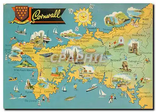 Moderne Karte Cornwall