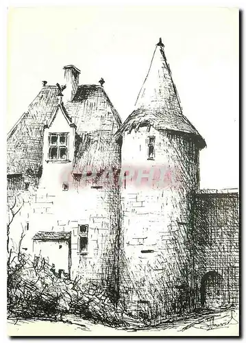 Cartes postales moderne Entree Biron Dordogne Dessin a la Plume