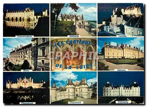 Cartes postales moderne Les Chateaux de la Loire Chenonceaux Amboise Loches Blois Menars Chambord Chaumont Cheverny