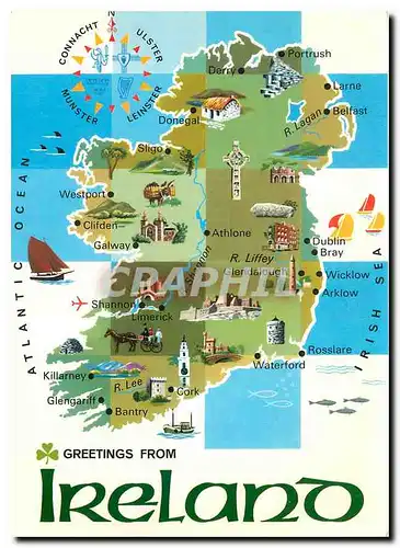 Cartes postales moderne Greetings from Ireland