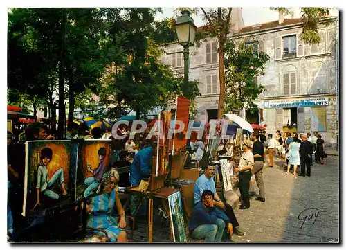 Moderne Karte Paris et ses Merveilles le Butte Montmartre peintres place du Tertre