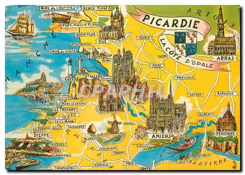 Moderne Karte La Cote d'Opale La Picardie