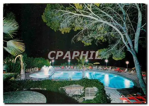 Moderne Karte Palma Mallorca Hotel San Vida Vue la nuit de la piscine