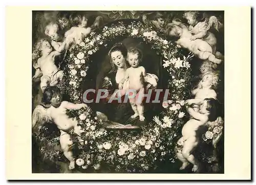 Cartes postales moderne Peter Paul Rubens 1577 1640 aus Die Madonna im Blumenkranz