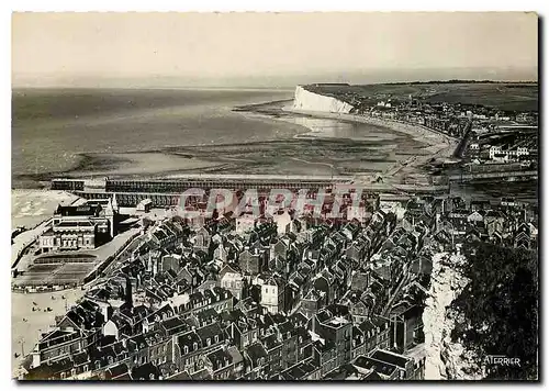 Moderne Karte Le Treport La curieuse vue depuis les terrasses du Treport