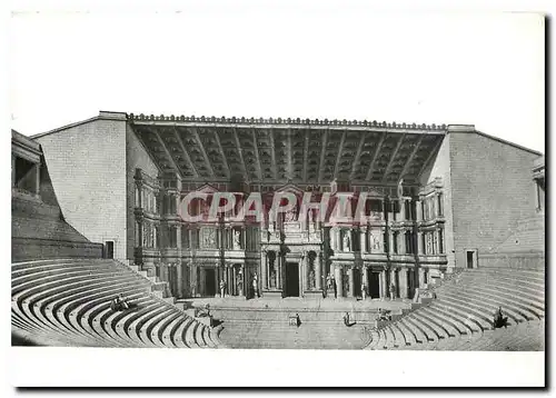 Moderne Karte Orange Vaucluse La scene et les gradins du Theatre Antique