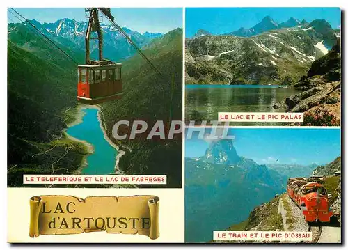 Moderne Karte Lac d'Artouste Le Lac et le Pic Palas