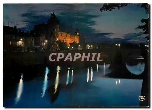 Moderne Karte Laval Mayenne Le Chateau illuminee