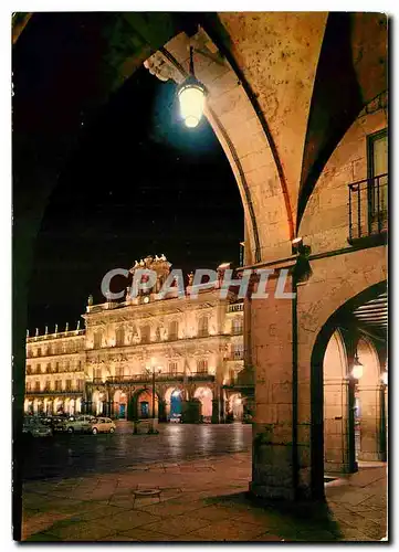 Cartes postales moderne Salamanca Grande Place et Hotel de Ville illuminees