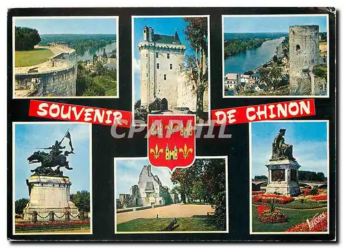 Moderne Karte Chinon Indre et Loire Les remparts du chateau