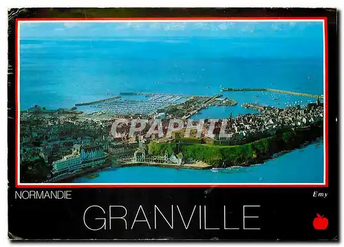 Moderne Karte Granville Manche Vue aerienne