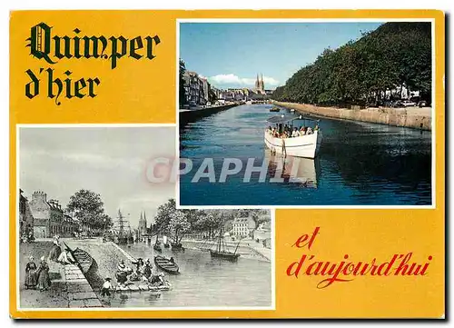 Cartes postales moderne Quimper Finistere L'Odet Au fond la Cathedrale