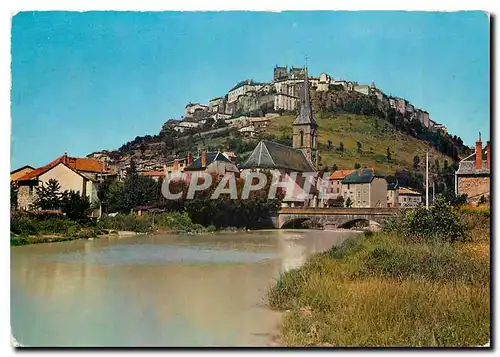 Moderne Karte Saint Flour Cantal Vue d'ensemble de la ville haute et du faubourg