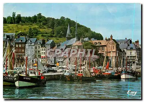 Cartes postales moderne Honfleur Calvados Les bateaux de peche a quai dans