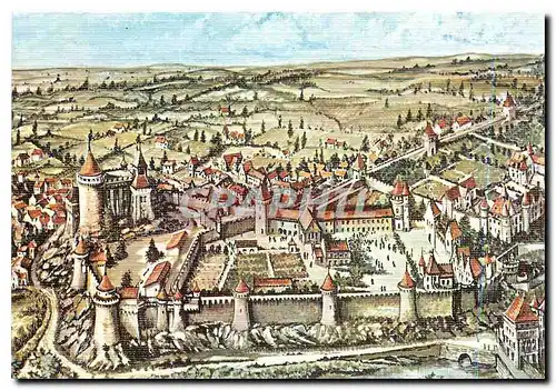 Cartes postales moderne Chateau de Falaise au XVI Calvados d'apres une gravure de Merian