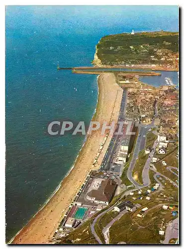 Moderne Karte Fecamp Seine Maritime Vue generale de la Plage