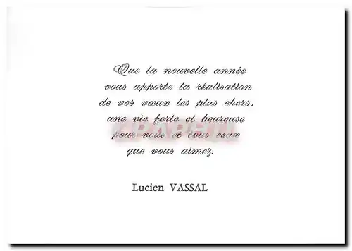 Moderne Karte Que la nouvelle annee vous apporte la realisation Lucien Vassal