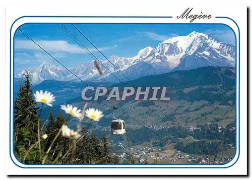 Cartes postales moderne Megeve Hte Savoie La telecabine du Jaillet Le Mont Blanc