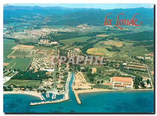 Moderne Karte La Londe Les Maures Vue aerienne du Port de Miramar