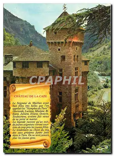 Moderne Karte Gorges du Tarn Lozere Le chateau de la Caze