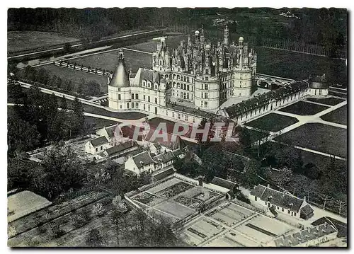 Moderne Karte Chambord Le Chateau Vue prise en avion