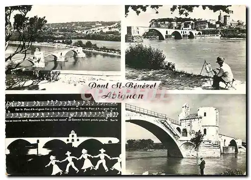 Moderne Karte Pont St Benezel Avignon