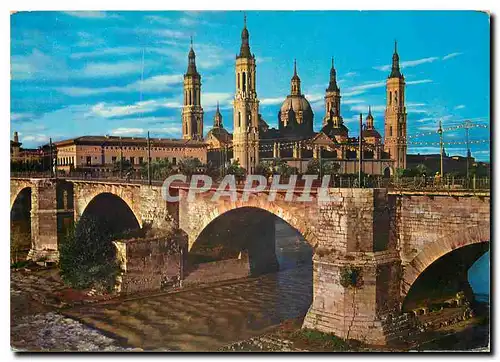 Cartes postales moderne Zaragoza Puente de Piedra sobre etsio