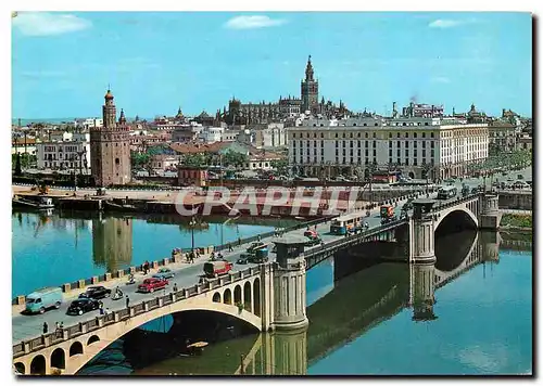 Cartes postales moderne Sevilla Puente de San Telmo y vista parcial