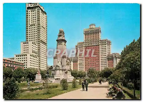 Cartes postales moderne Madrid Plaza de Espana Monumento a Cervantes